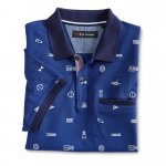 Bedrucktes Poloshirt, blau-bed günstig online kaufen