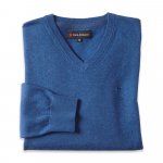 Aktueller V-Pullover, blau-mel günstig online kaufen