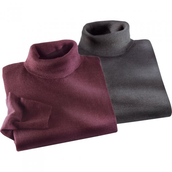 Luxus Rollkragenpullover mit Seide & Merino L | Bordeaux