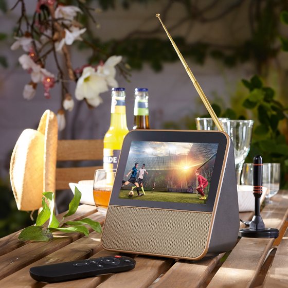 Tragbarer DVB-T2-Spieler mit DAB+-Radio 