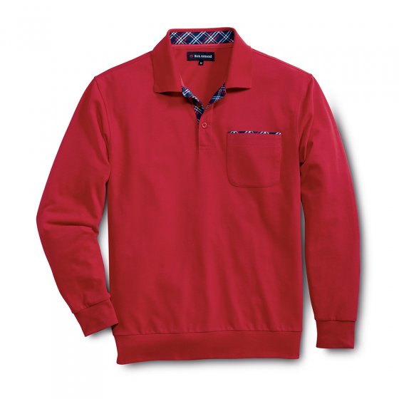 Pique Langarmshirt, rot L | Rot