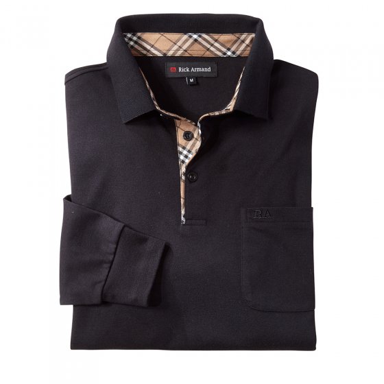 Interlock Shirt m.Kontr., SET 3XL | Schwarz#Camel