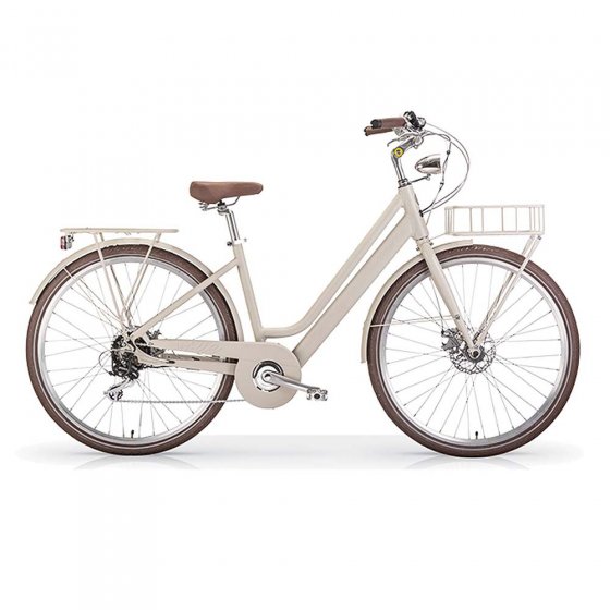 Elektro-Citybike 28 Zoll: Rahmenhöhe 46 cm, beige 