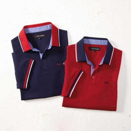 Piqué Poloshirt, SET 3XL | Rot#Marine