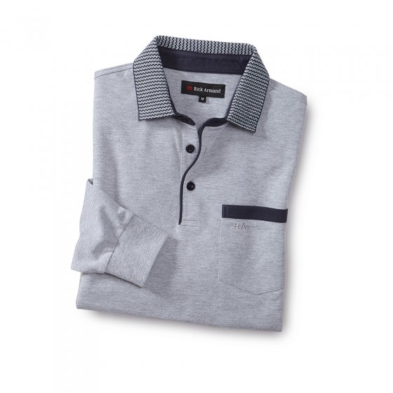 Pique-Langarmshirt,grau-melier 3XL | Grau-meliert