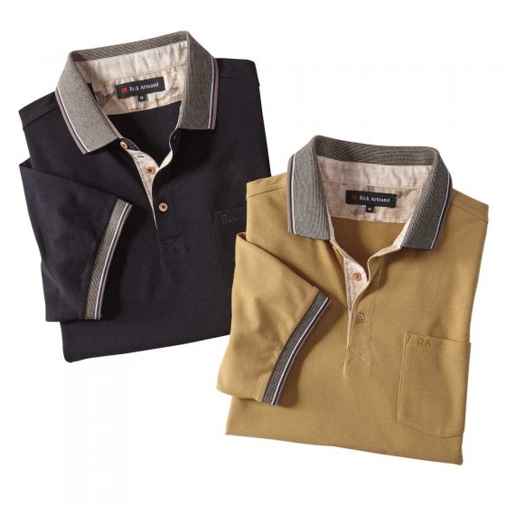 Komfort Poloshirt, SET 3XL | Sand#Schwarz