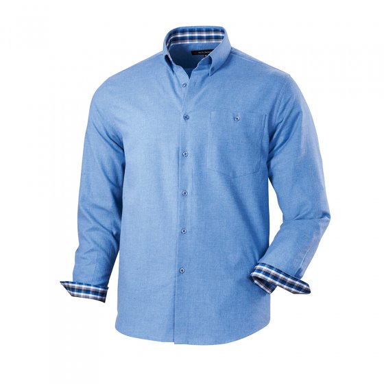 Flanellhemd m. Kontrasten,blau 3XL | Blau