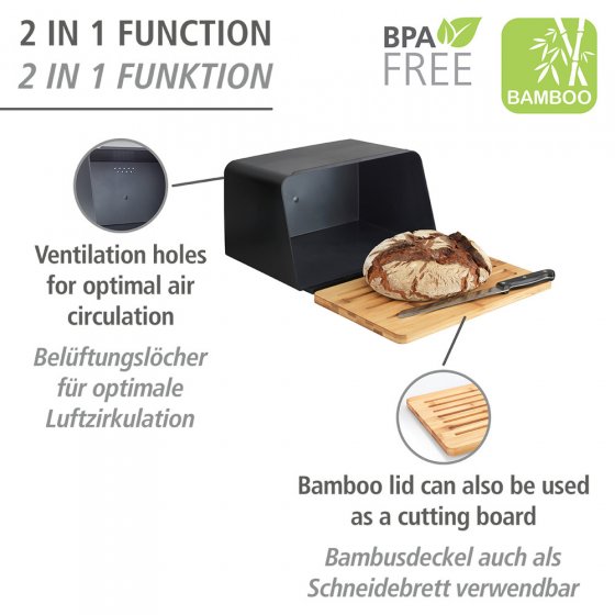 Wenko Brotkasten mit Bambusbrett 