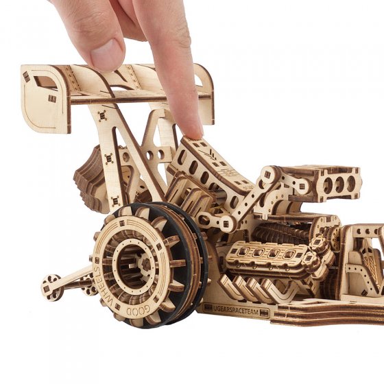 Holzmodell Dragster-Rennwagen 