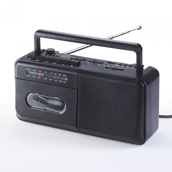 Portabler Kassettenrekorder mit Aufnahmefunktion 